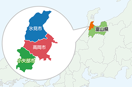 高岡地区広域圏位置図